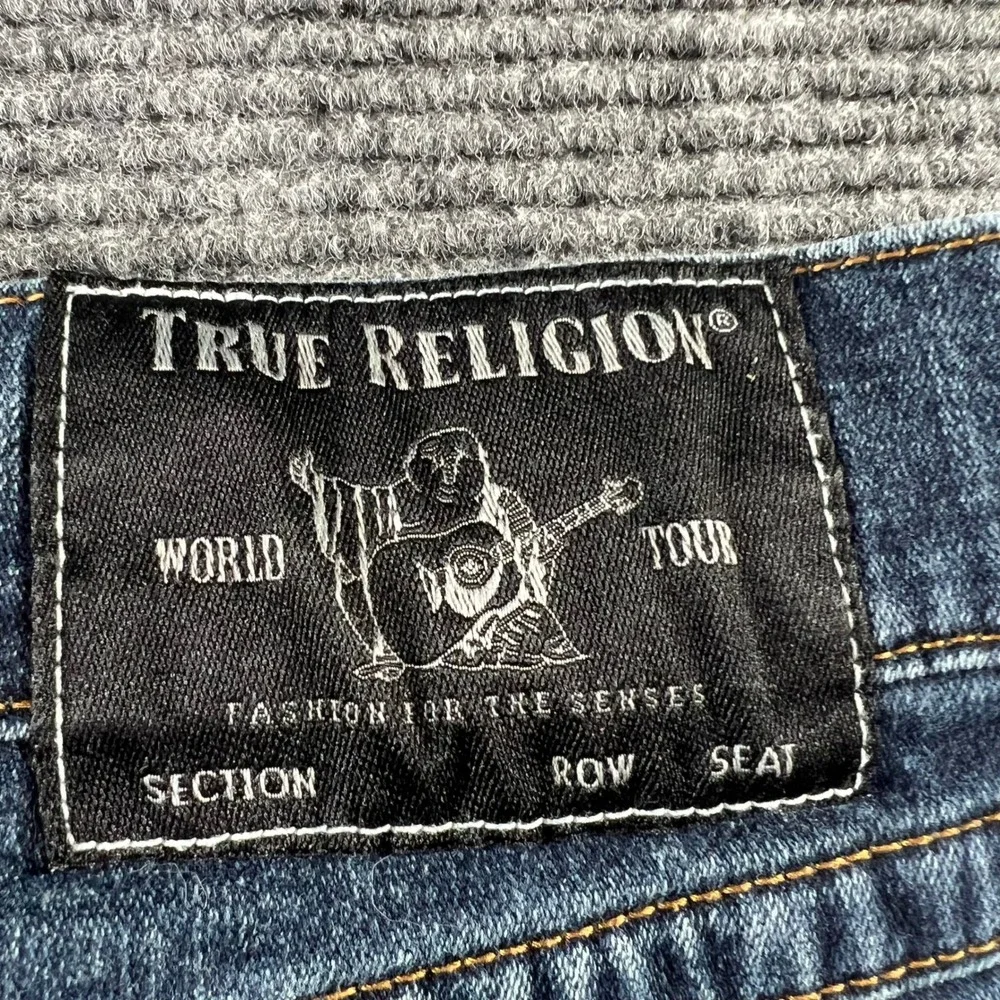 True Religion Ricky Relaxed Straight Jeans Mens 34x30 Dark Wash Blue Denim Pants